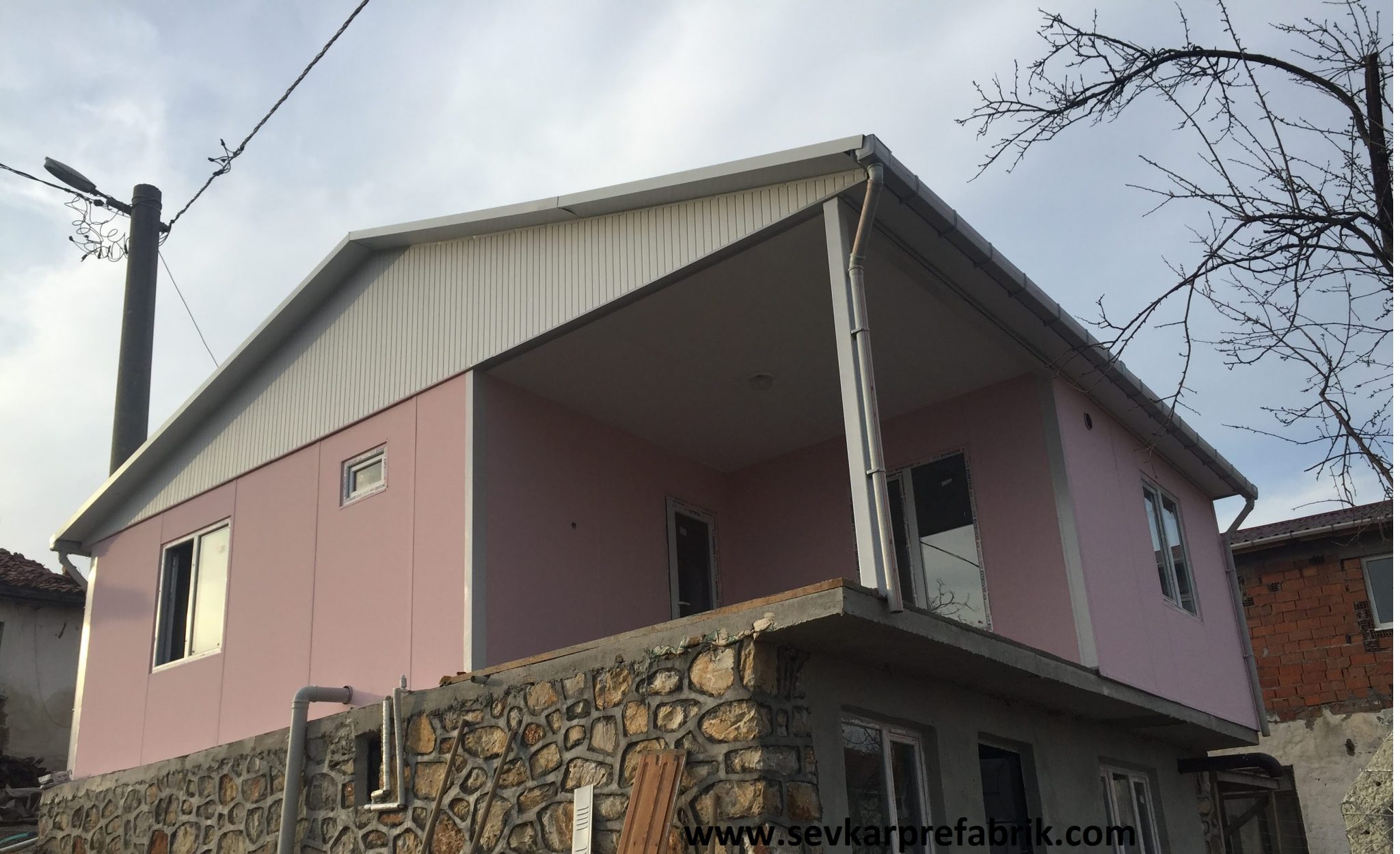 70 m2 Kat üstü köy evi Sevkar Prefabrik